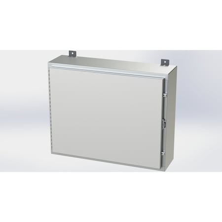 Saginaw Control & Engineering Padlockable Hasp Electrical Enclosures, 24 in H, 8 in D, 30 in W, NEMA 4X, 316 Stainless Steel SCE-24H3008SS6LP